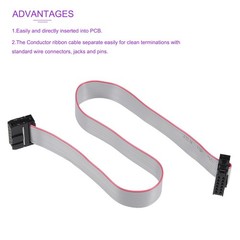 5 Pack Long 30CM 2.54MM Flat Ribbon Cable IDC 12 Pin Connector