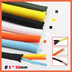 Braided Cable Sleeving Expandable Wire Harness Marine Auto Sheathing Self Close