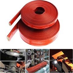 Silicone Rubber Fiberglass Heat/Fire Sleeving High Temp & Voltage Resistant Tube