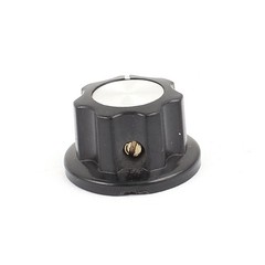 Black Plastic Ribbed Grip 6mm Shaft Potentiometer Control Rotary Knob Cap 20Pcs