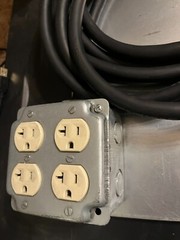 CEILING DROP Cable 15 FOOT Seoprene 105 12 AWG 600V 3/C w/ 4 Way Outlet WATER R