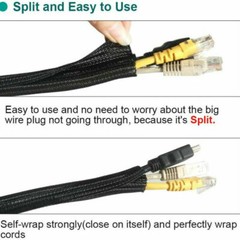 5M Braided Wire Cable Sleeve Cord Protector Split Pipe Cable Organizer Supplies