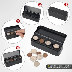Dash-Mounted Coin Holder for Car, Compatible with Coins of Different Sizes, Fits