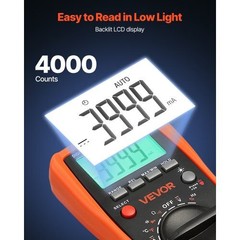 Digital Multimeter, 4000-Count TRMS DC/AC Voltmeter Current Tester, Auto-Rangin