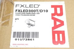 RAB FXLED300T-D10 300W LED FLOOD LIGHT, TRUNNION MT 5K 38,292LUM 0-10 DIM BRONZE