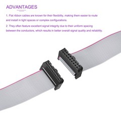30Pin 30cm Long 2.54mm IDC Wire Flat Ribbon Cable FC – FC Connector w/Grey Color
