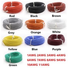 1-11 AWG Silicone Stranded Flexible Cable Wire Gauge 0.08mm Tinned Copper Wires