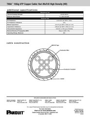 Panduit PUP6AHD04WH-G 23/4P Cat6A Vari-MaTriX HD Network Cable Plenum White/50ft