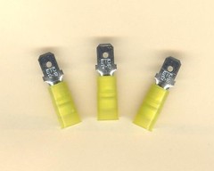 25 Yellow NYLON Insulated MALE Push On Terminal Connectors 12-10 Wire .250 MOLEX
