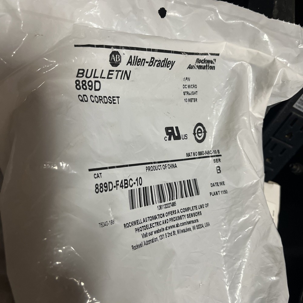 ALLEN BRADLEY 889D-F4BC-10 CORDSET DC Micro. Rockwell automation. 4 pin.
