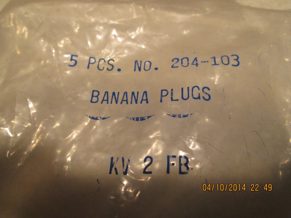 HH Smith-204-103-Banana Plug,15A,Stud,Black (5 PC LOT)