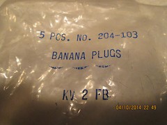 HH Smith-204-103-Banana Plug,15A,Stud,Black (5 PC LOT)