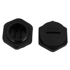 10Pc PG16 Nylon Male Threaded Cable Gland Cap Round Screw-in Cover Black
