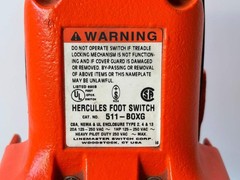 Hercules 511‑B0XG Oversized OX Shield Anti‑Trip Cast Iron Foot Switch