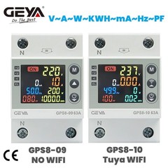 GEYA Tuya WIFI Power Meter with Voltage, Current & Residual Current Protection 63A 80A