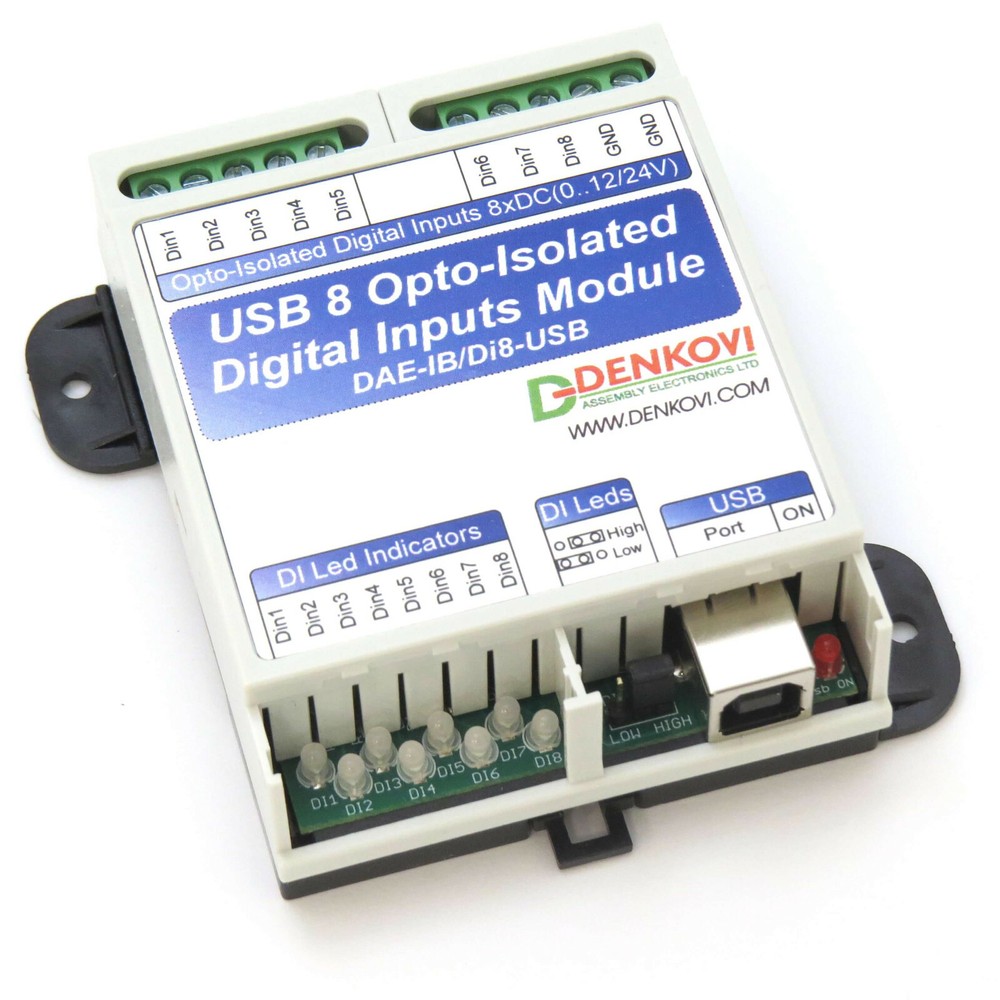 PC USB Eight Digital Inputs Module – dry/wet contacts