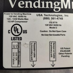 VendingMiser ITE 9T79 Model 2 Vending Machine Power Inlet 120VAC Black Unit