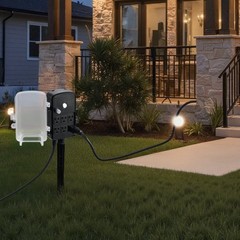 Outdoor Power Stake, 15 FT Extension Cord, Outdoor Power Strip Weatherproof with
