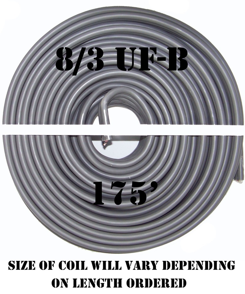 8/3 UF-B x 175′ Southwire Underground Feeder Cable