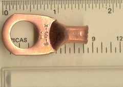 10 Bare Battery COPPER Ring Lug Terminal Connectors #6 Wire Gauge 1/2″ Std MOLEX
