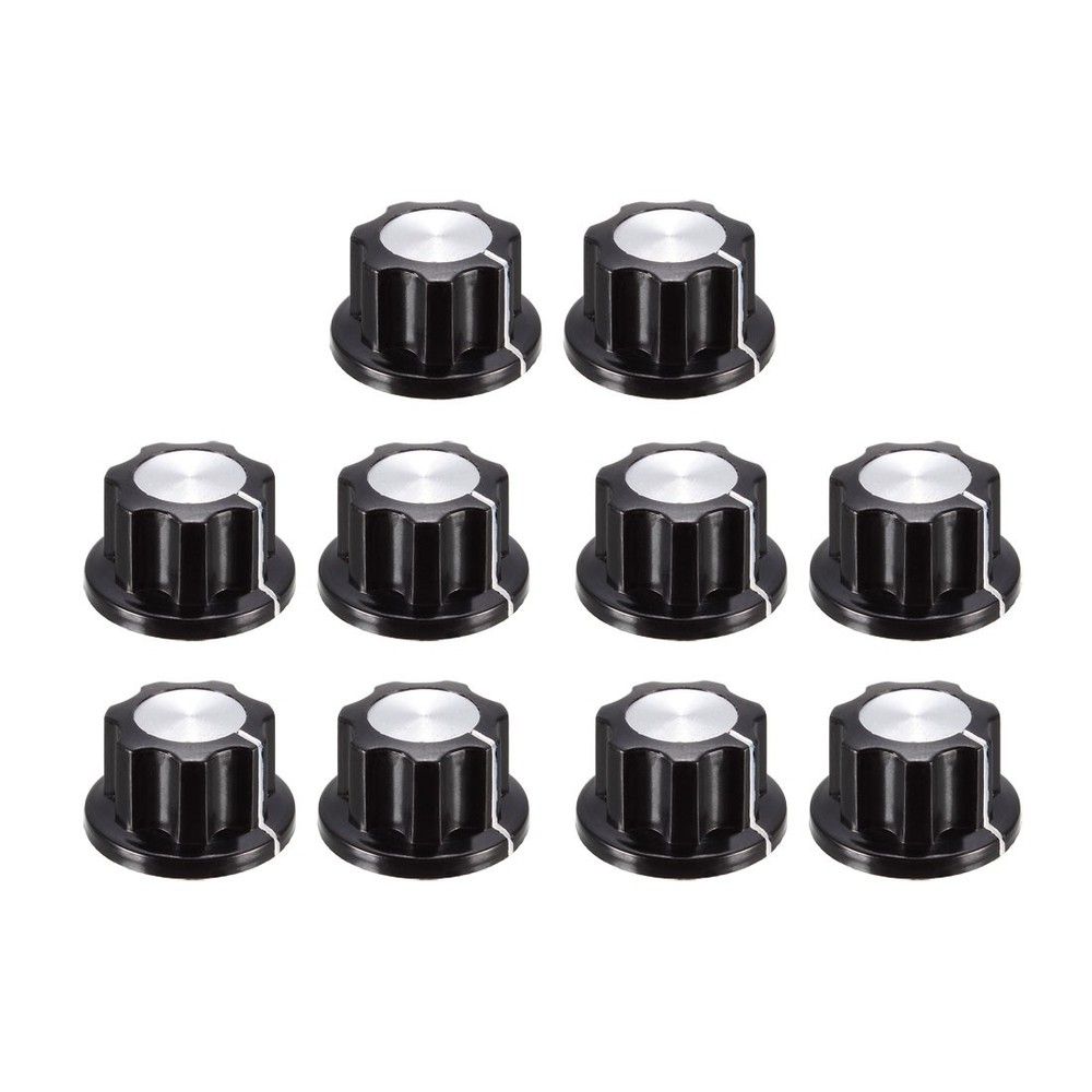 10Pcs Speaker Control Knob 19mm Dia Rotary Knobs for 6mm Dia w Set Screw