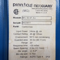 Pinnacle MG-36-0F-AU Microguard Control Box W/ Emitter And Reciever – USED