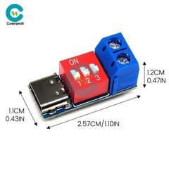 PD Decoy Fast Charging Trigger Module Adjustable Voltage 5V 9V 12V 20V Type-C 5A