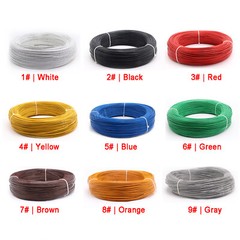 22AWG Color FEP F46 Tinned copper Cable Wire HIGH TEMP 200℃, Oil/acid resistant