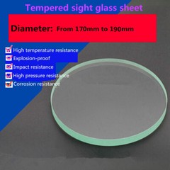 1Pc Tempered Sight Glass Sheet Circle Observation Lens Dia. 170mm to 190mm