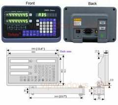 2/3/Axis Digital Readout LCD TTL 1um Linear Glass Scale DRO Display CNC Milling