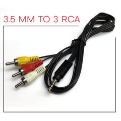 5FT Audio Video AV 3.5mm Aux to 3 RCA Composite Cable for Camera Camcorder to TV