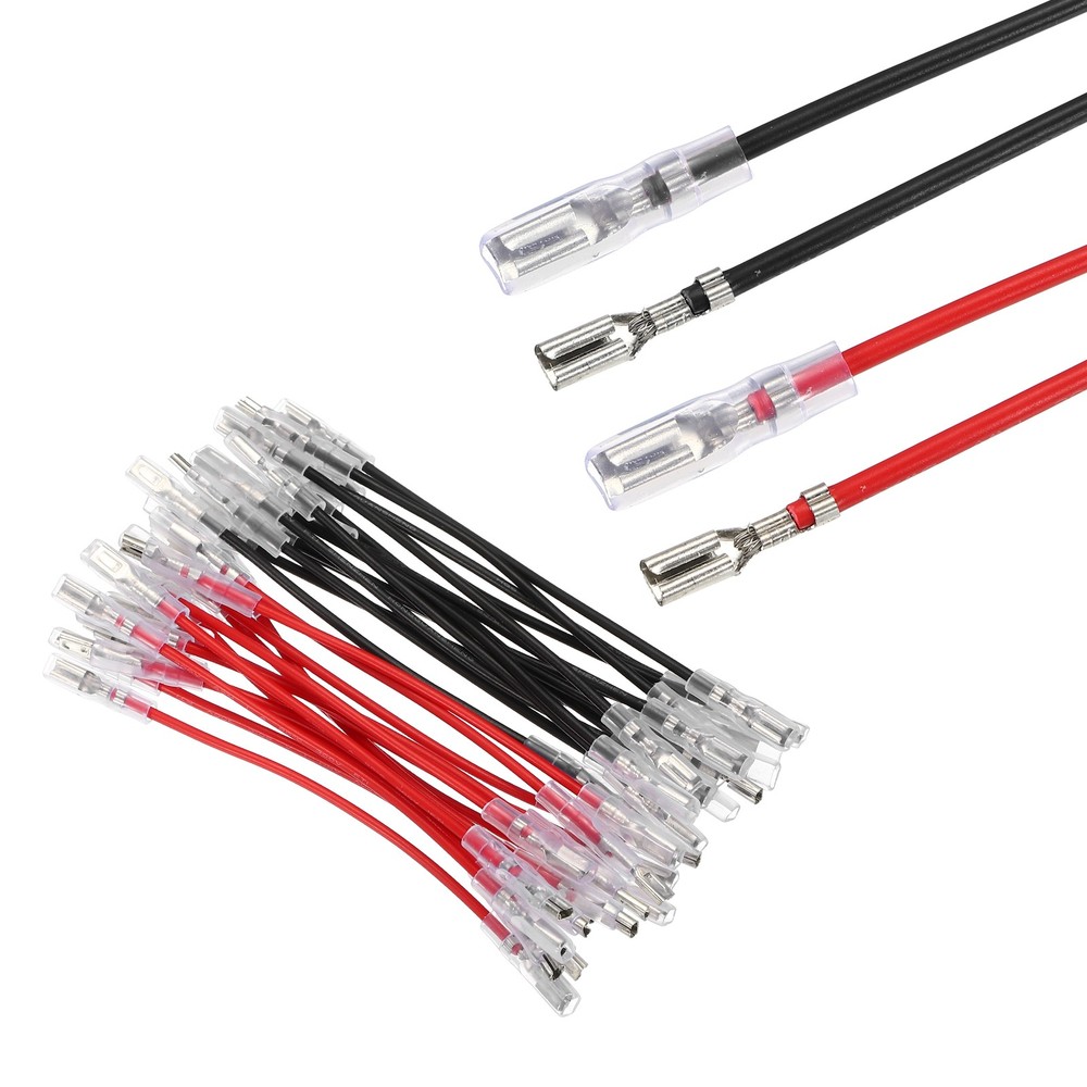 30Pcs Female Spade Crimp Terminal 2.8mm 10cm Wires