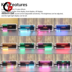 DIY Digital Clock Kit Voice Control Music Spectrum Display LED Electronic Kit