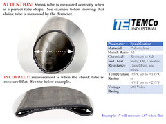 9 Lot TEMCo 1 3/16″ Marine Heat Shrink Tube 3:1 Adhesive Glue Lined 4 ft BLACK