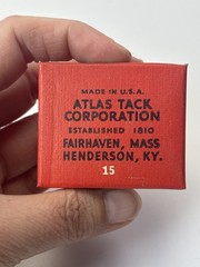 Vintage Atlas Eighth Pound Blued Double Pointed Staples No 9