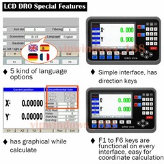 2Axis LCD 200&950mm DRO Digital Readout Linear Glass Scale Encoder kit for CNC