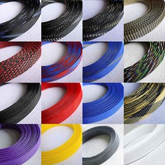 Ø16mm PET Expanding Braided Sleeving Wire Cable Harness Sheathing Various Colors