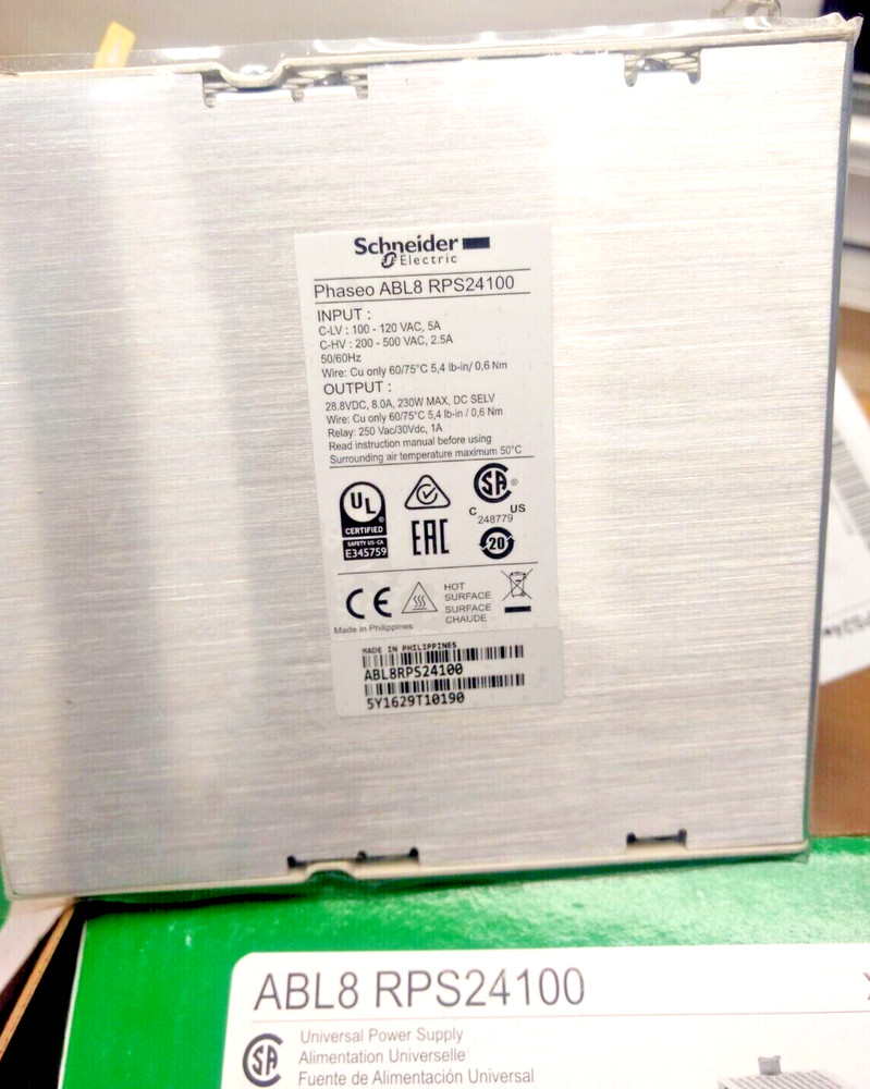1PC Schneider ABL8RPS24100 Power Supply, 1 or 2-phase, 100..500V, 24V, 10 A NEW