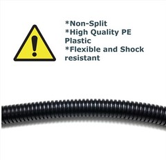 Conduit Non-Split Black & White Flexible Cable Tidy Tube Trunking PE