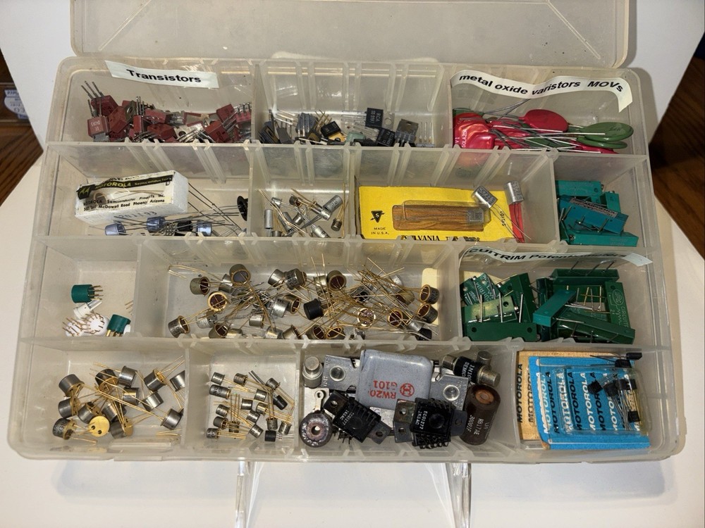 Lot of Vintage Electronics Various Brands Styles Resistors Transistors Etc