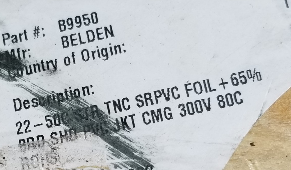 Belden 9950 22/50C Shielded EIA RS-232 Control/Instrumentation Cable Chrome /5ft