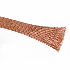 2-28mm Braided Ground Strap Copper Flat Braid Shielding Sleeve SingleWire 0.12mm