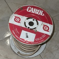 Carol Cable Co 18/2 Gray SVT 300V. vacuum Appliance Cable Wire Metal Spool