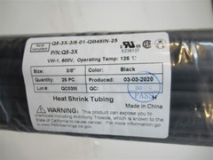 Q5-3X-3/8-01-QB48IN-25, 3/8″ x 48″ Heat Shrink Tubing, 600V, 25 Pack