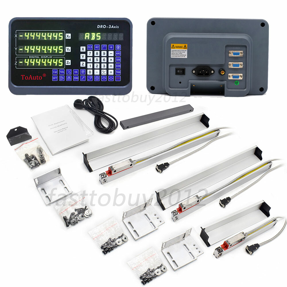 3Axis Digital Readout DRO Display 5µm Linear Scale 18”+20”+40” Kit CNC Mill