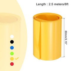 Battery Wrap Heat Shrink Tubing 51mm Dia 80mm Flat 8 Feet Yellow