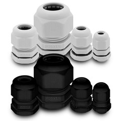 IP68 WHITE BLACK NYLON CABLE GLAND NUT SPIRAL TAIL PG7/9/11/13.5/16/19/21/24-63