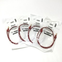 Lot of 4 Pomona 2948-24-2 Stackable Banana Plug Patch Cord Test Lead, Red, 24″ L