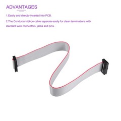 5 Pack Long 30CM 2MM Flat Ribbon Cable IDC 20 Pin Connector