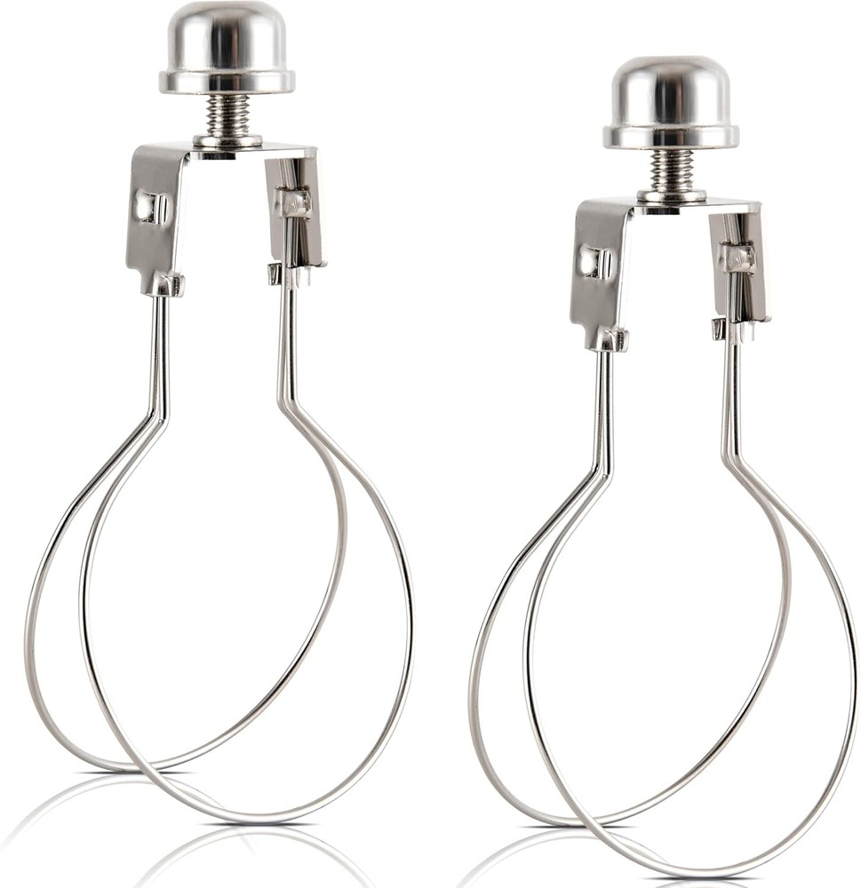 Clip On Lamp Shade Holder Adapter Set 2 Nickel Plated Fini Color: Nickel-2 Pcs